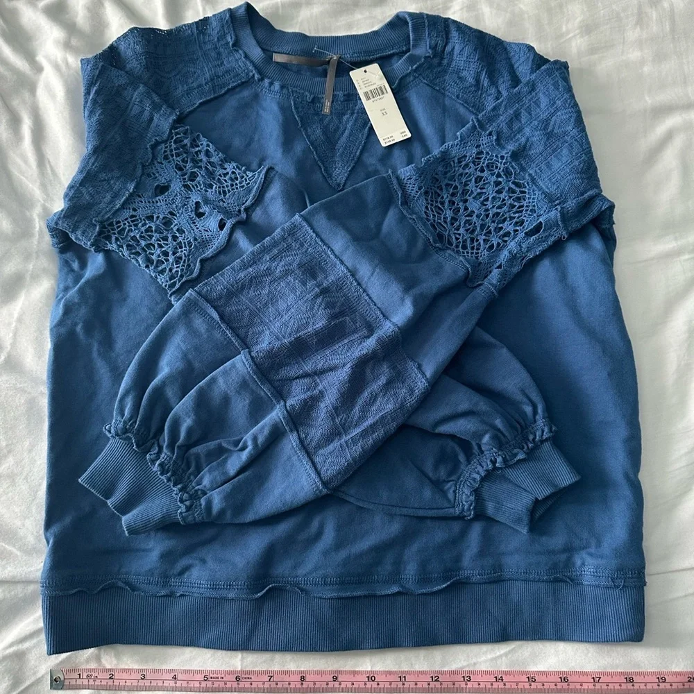 NWT Anthropologie lace balloon sleeve top